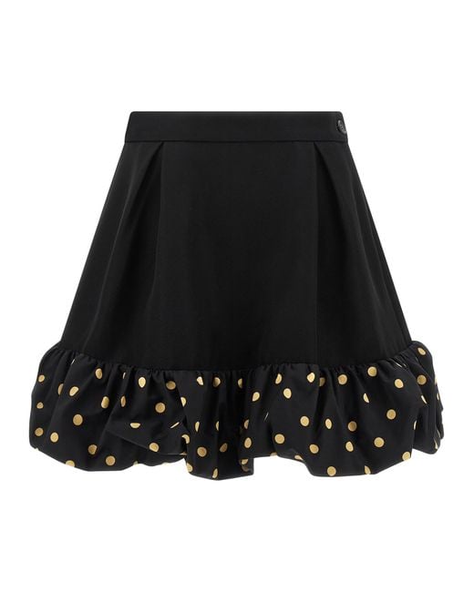 Moschino Black Polka Dots Insert Skirt