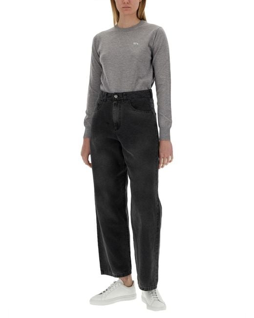 Maison Kitsuné Gray Baby Fox Jersey Wool Jumpers