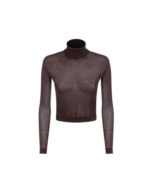 Tom Ford Brown Cashmere And Silk Pullover