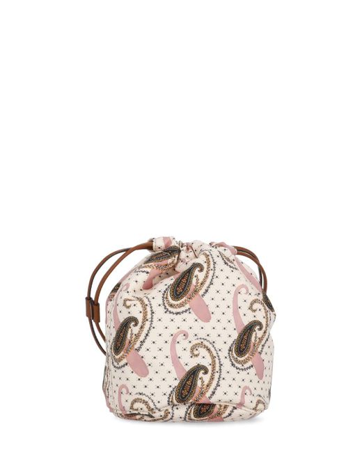 Etro Metallic Pouch With Paisley Pattern And Polka Dots