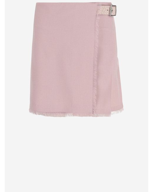 Burberry Pink Kilt In Wool