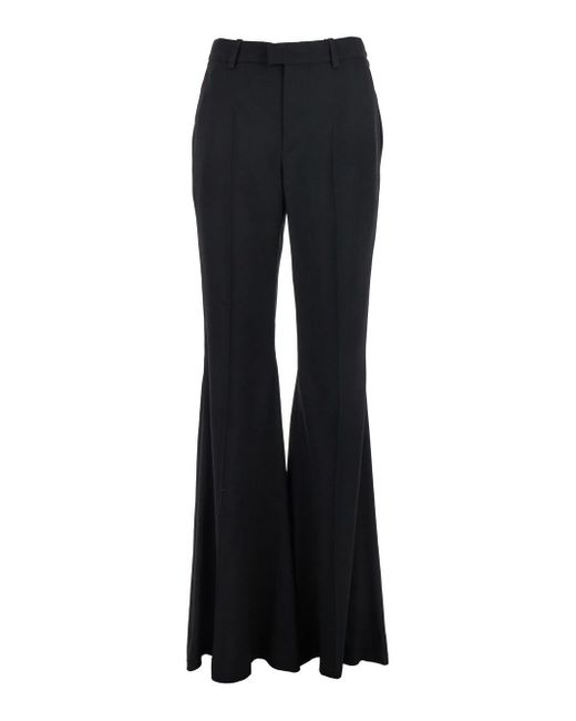 Balenciaga Black Pants With Belt Loops And Flared Leg