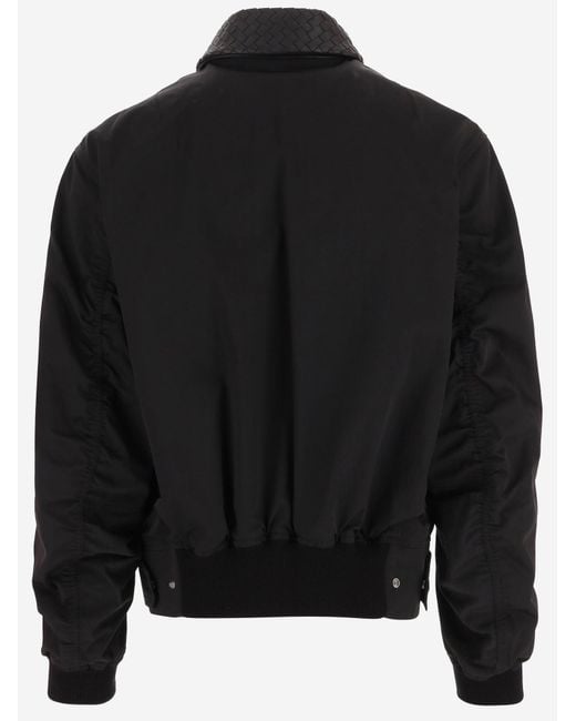 Bottega Veneta Black Bomber Jacket Cotton-Blend Polyamide for men