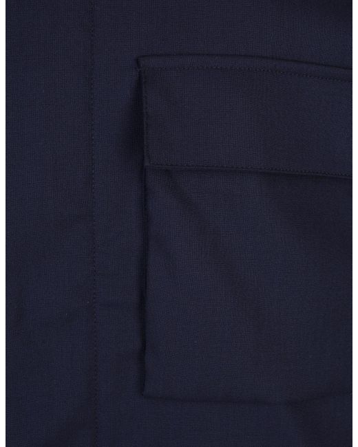 Kiton Blue Virgin Wool Jacket for men