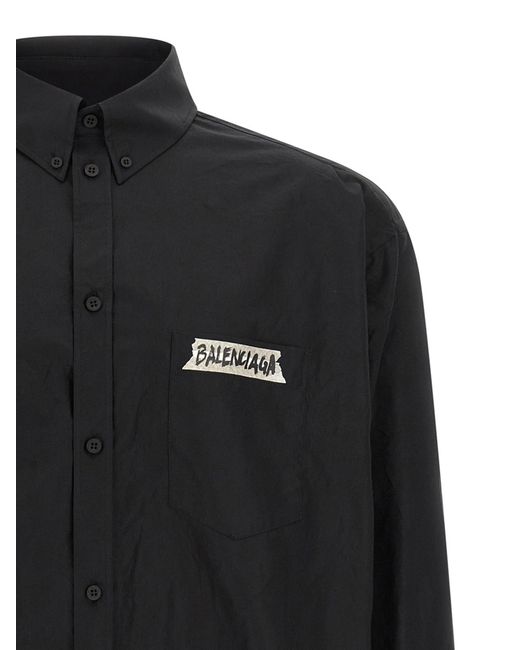 Balenciaga Black 'Masking Tape' Shirt for men