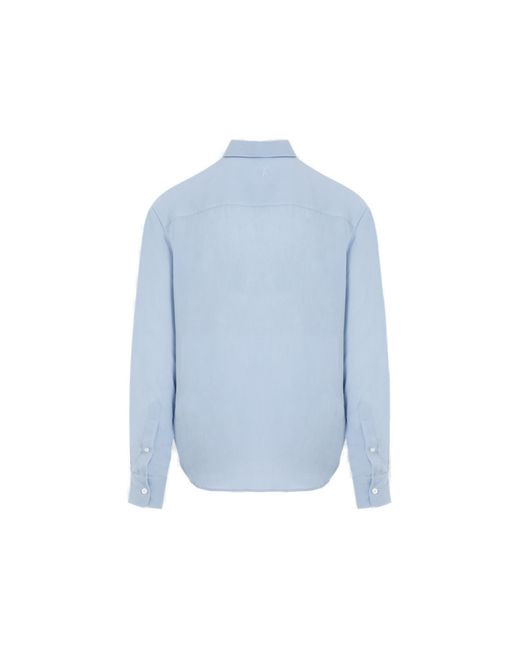 AMI Blue Long-Sleeved Buttoned Shirt