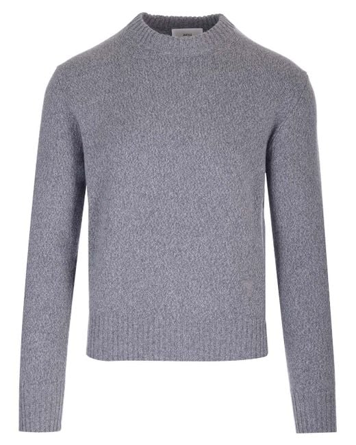 AMI Blue Round Neck Sweater for men