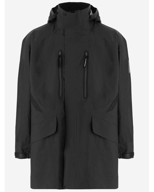 And Wander Black Technical Hooded Jacket With Pockets Nylon for men
