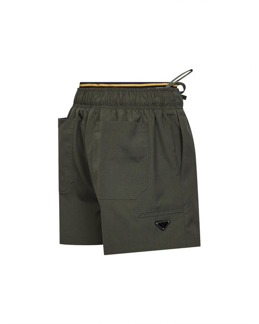 Prada Green Military Twill Shorts Polyester