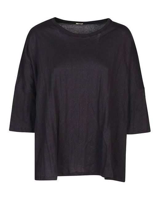 Apuntob Black Linen-Blend Jersey T-Shirt