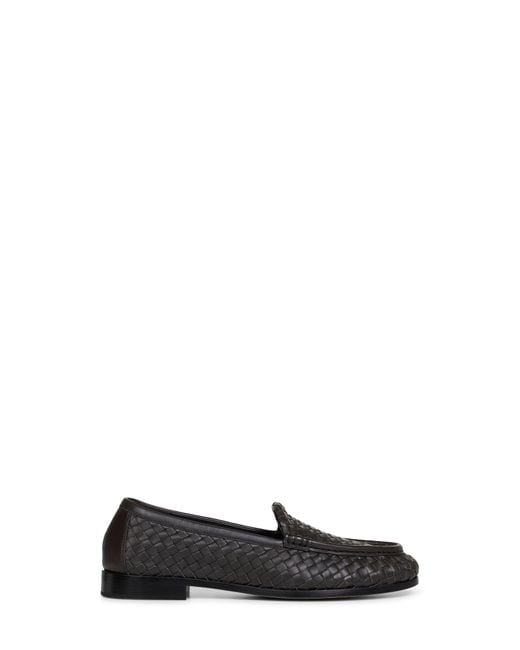 Bottega Veneta Black Espresso Intrecciato Nappa Leather Silenzio Loafers for men