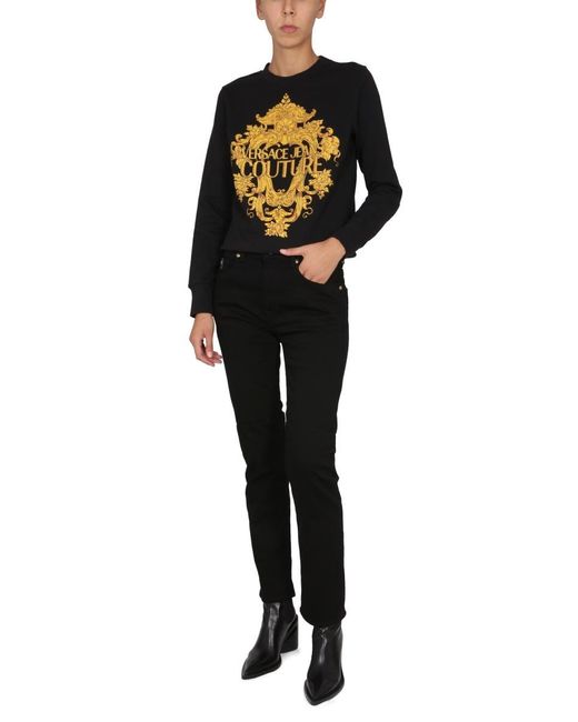 Versace Black Sweatshirt With Baroque Print