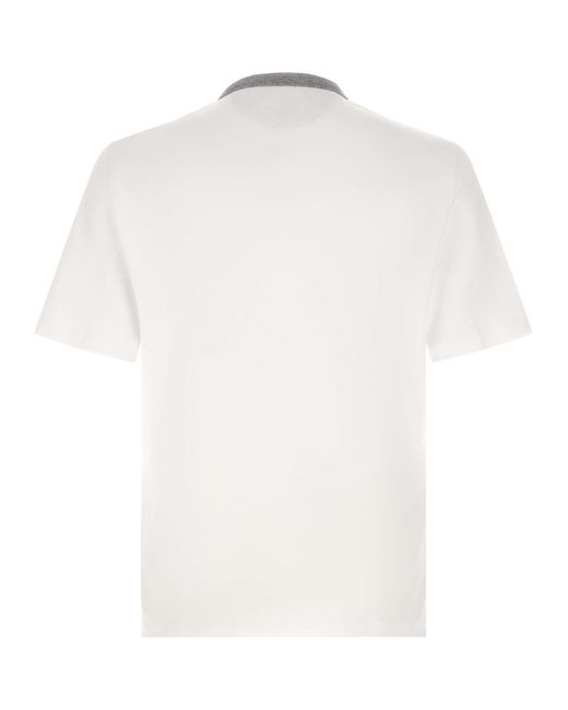 Brunello Cucinelli White Cotton T-Shirt for men