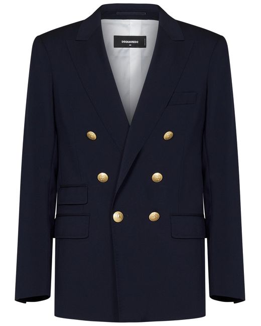 DSquared² Blue Palm Beach Double Breasted Blazer for men