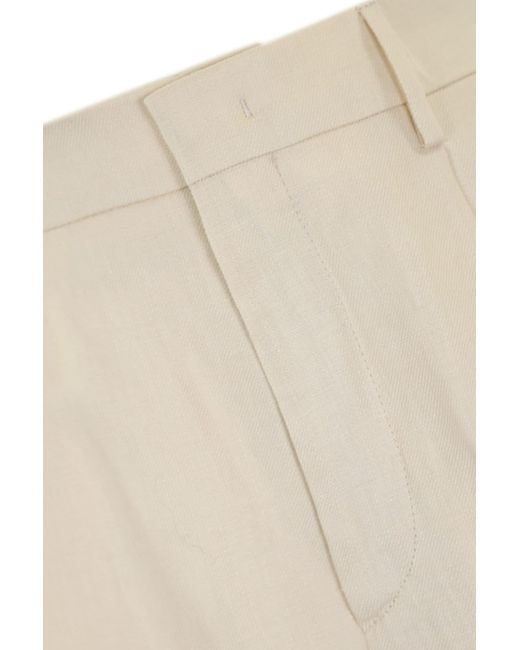 Tagliatore Natural Ebony Linen Trousers