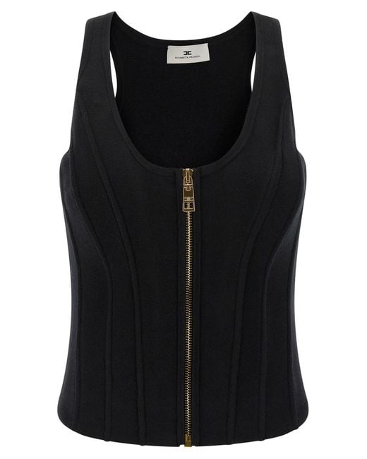 Elisabetta Franchi Black Bustier Top