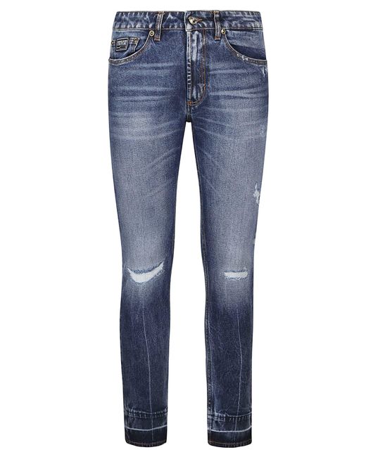 Versace Blue Dorcon 5 Pocket Skynny Narrow Dundee Jeans for men