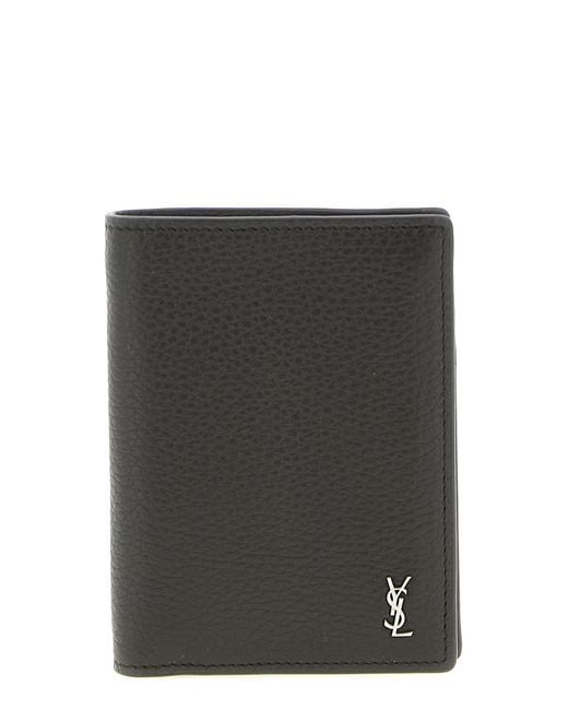 Saint Laurent Black 'Tiny Cassandre' Card Holder for men