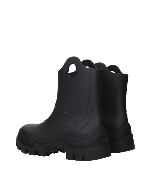 Moncler Black Cotton Ankle Boots