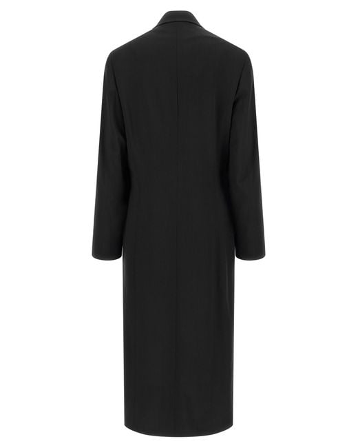 Lemaire Black Wool Coat Clothing