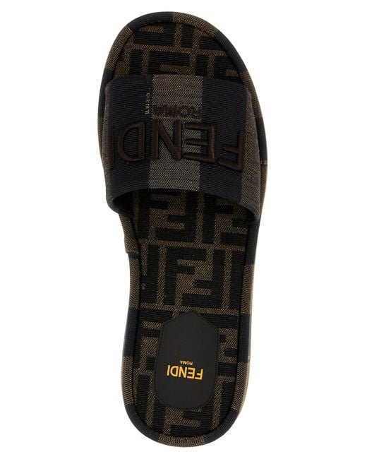 Fendi Black Sunshine Sandals