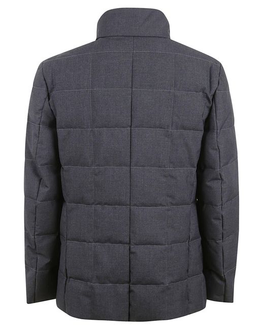Fay Black Square Quilt Buttoned Jacket for men