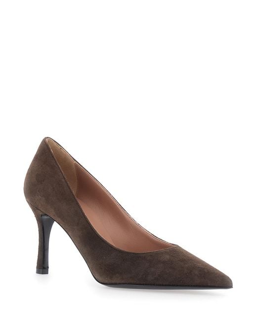 Pollini Brown Pumps Suede High Heel