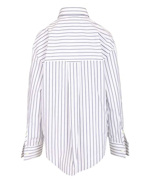 AMI White Ami Wide Striped Shirt