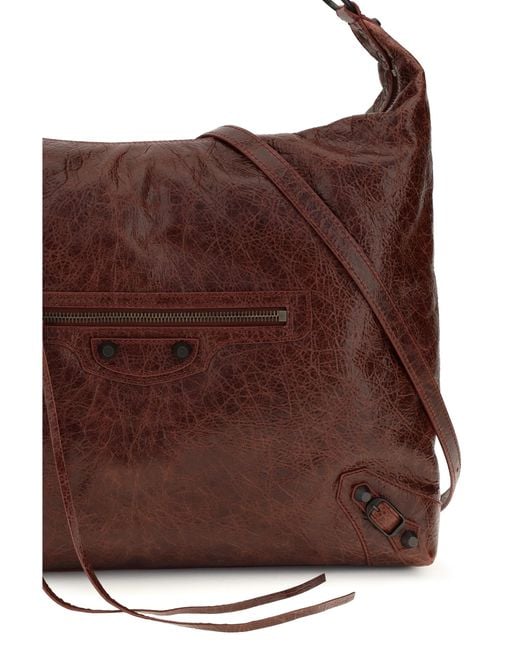 Balenciaga Brown Medium Le City Hobo Shoulder Bag Lamb Ovis Aries