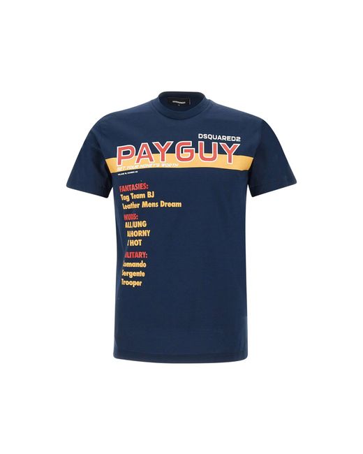 DSquared² Blue Cool Fit Tee Cotton T-Shirt for men
