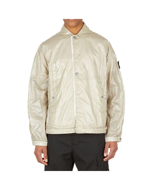Stone Island White Compass Patch Jacket for men