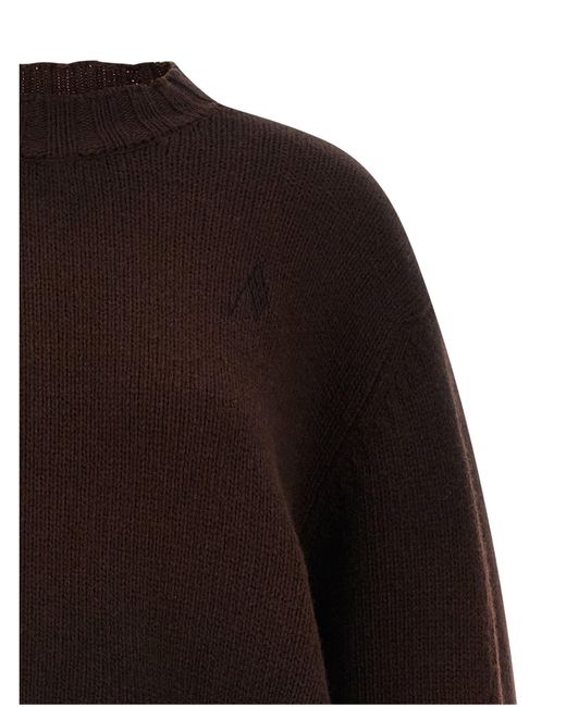The Attico Brown Logo Embroidery Sweater
