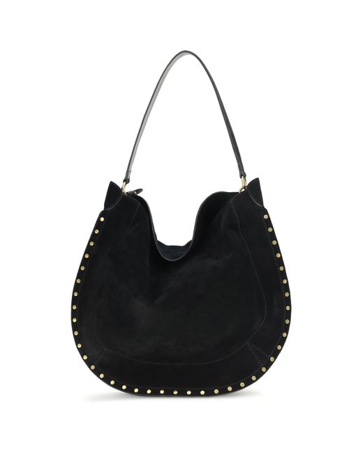 Isabel Marant Black Soft Shoulder Bag Oskan Suede Calf Leather