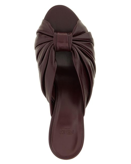 Fendi Brown Arco Sandals Bordeaux