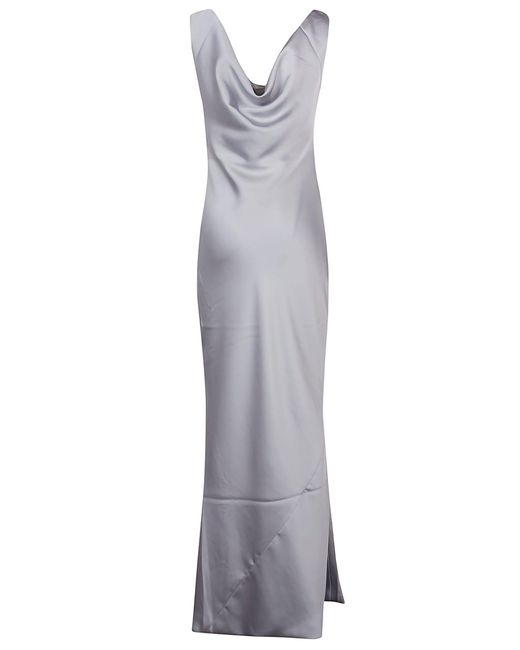 Norma Kamali Gray Deep Drape Neck Dress