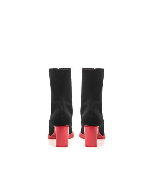 McQueen Black Neoprene Ankle Boots