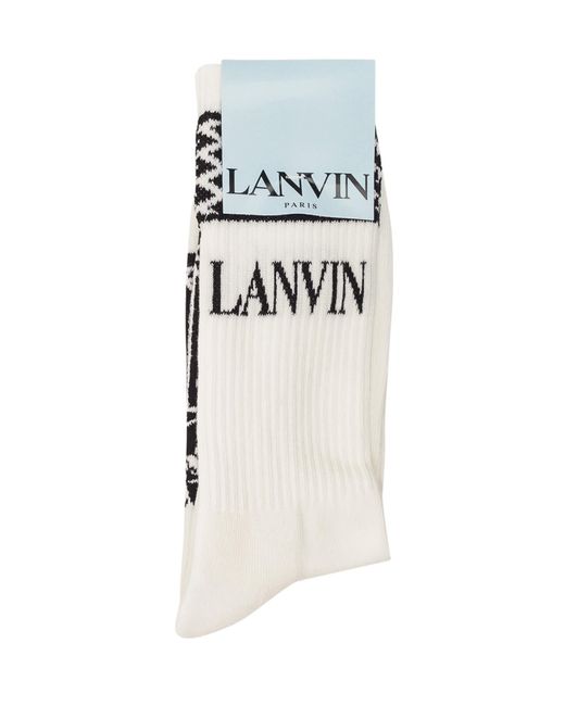 Lanvin Socks With Print in White for Men | Lyst