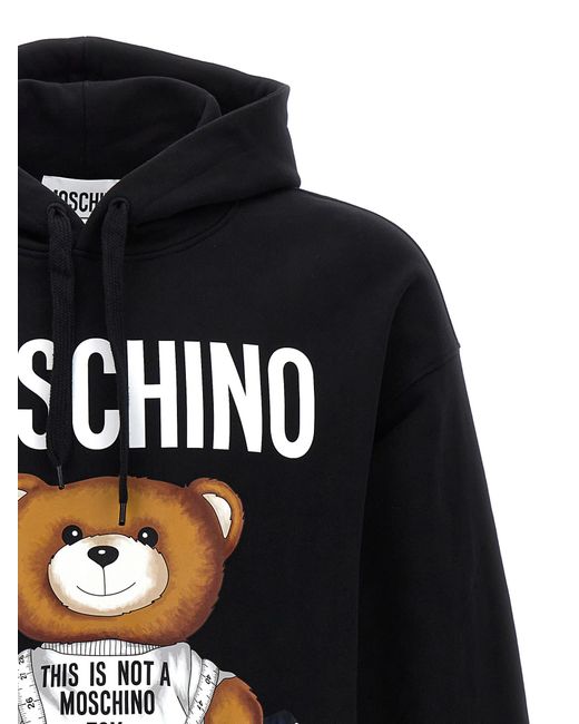 Moschino Blue Printed Hoodie for men