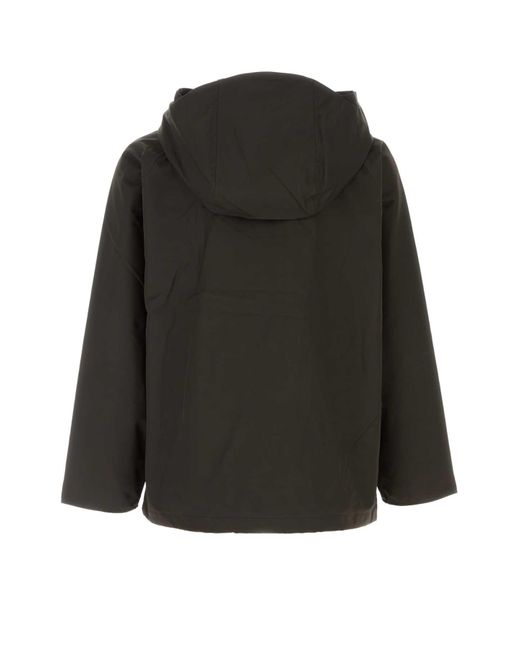 Nanamica Black Slate Polyester Raincoat for men