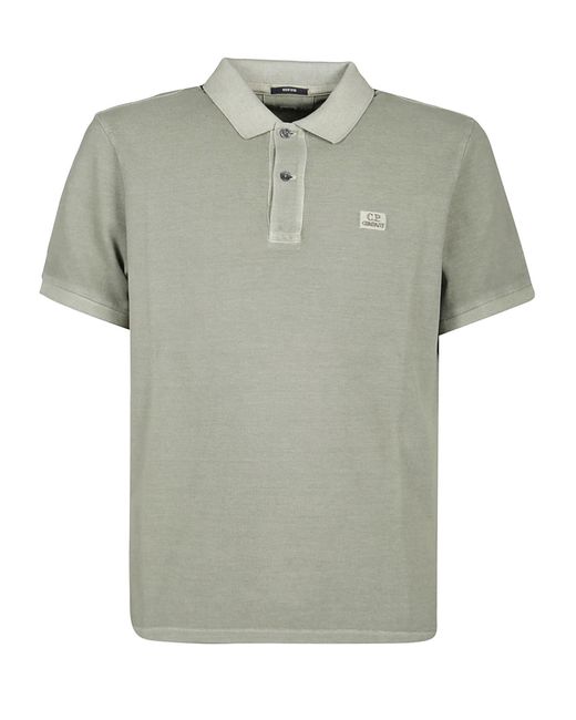 C.P. Company Cotton 24/1 Logo Polo Shirt in Green for Men | Lyst