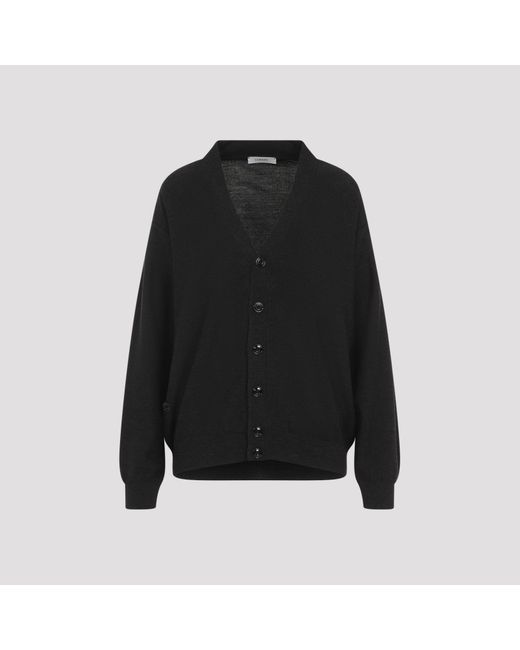 Lemaire Black Convertible Wool Cardigan For All