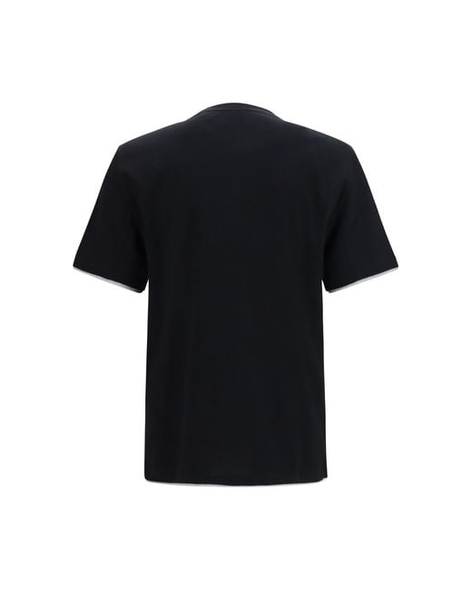 Brunello Cucinelli Black Cotton T-Shirt T-Shirts for men