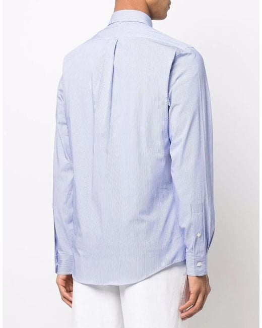Polo Ralph Lauren White Striped Slim Fit Poplin Shirt Clothing Polo & T-Shirts for men