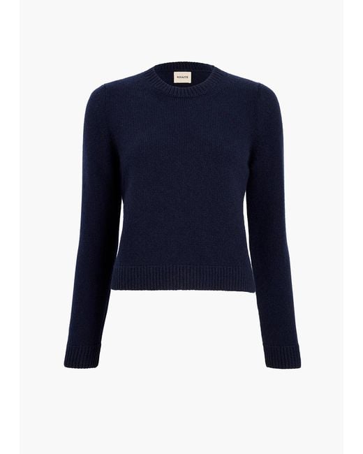 Khaite Blue Pull Leta En Maille Cachemire Bleu Sweater