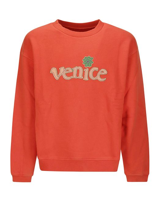 ERL Orange Crew Neck Sweater for men