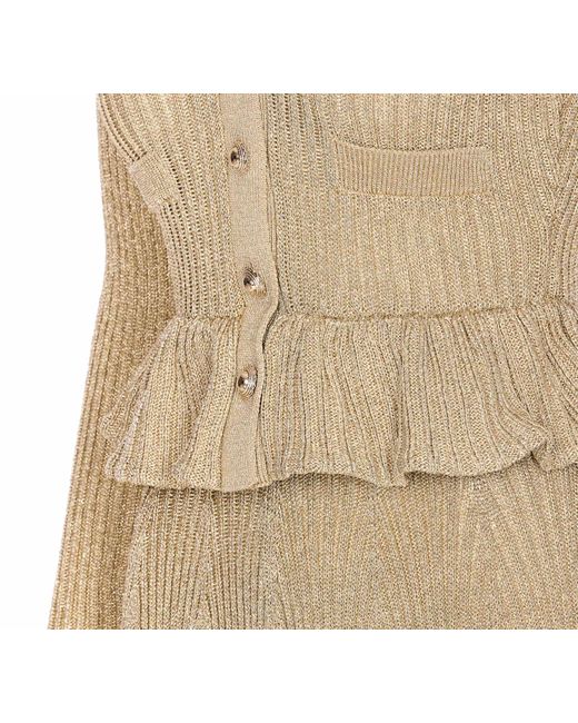 Self-Portrait Natural Lurex Knit Mini Dress
