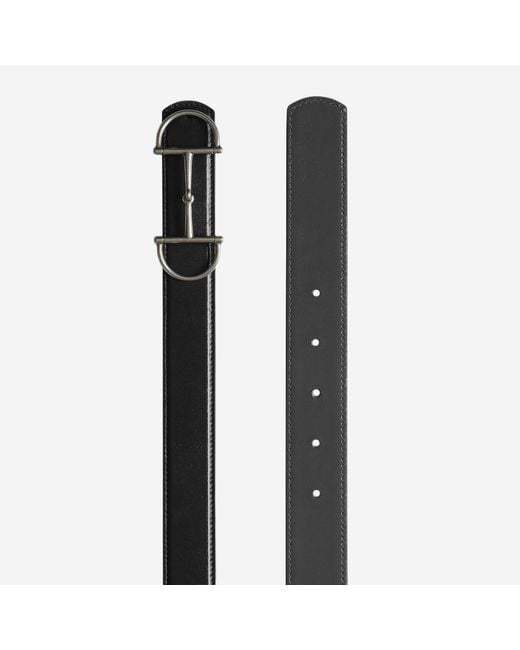Gucci Black Reversible Leather Belt With Clasp Calfskin for men