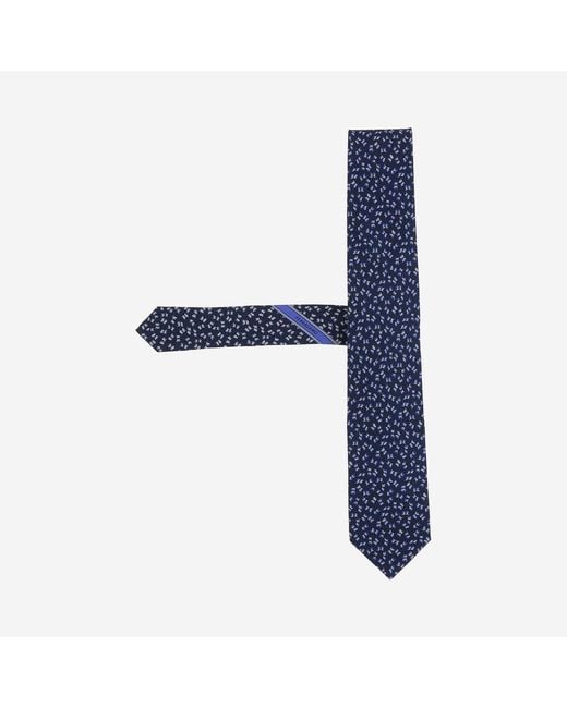 Ferragamo Blue Tie Silk, Pattern Ties & Bow for men