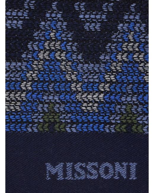 Missoni Blue Scarf Wool for men