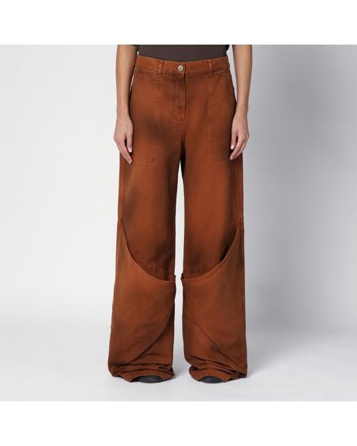 The Attico Brown Shaded Baggy Jeans